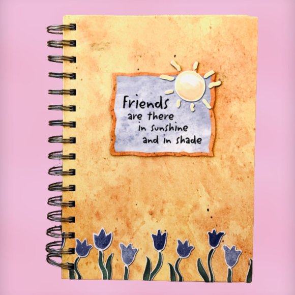 Gibson Hardcover Spiral Notebook Journal FRIENDS IN SUNSHINE & SHADE Lin… - Picture 2 of 11